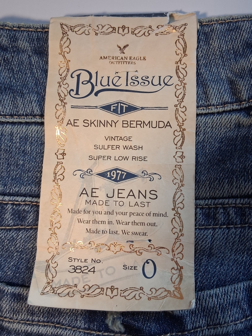 NWT American Eagle Outfitters Blue Issue AE Skinny Bermuda Shorts Womens Sz 0